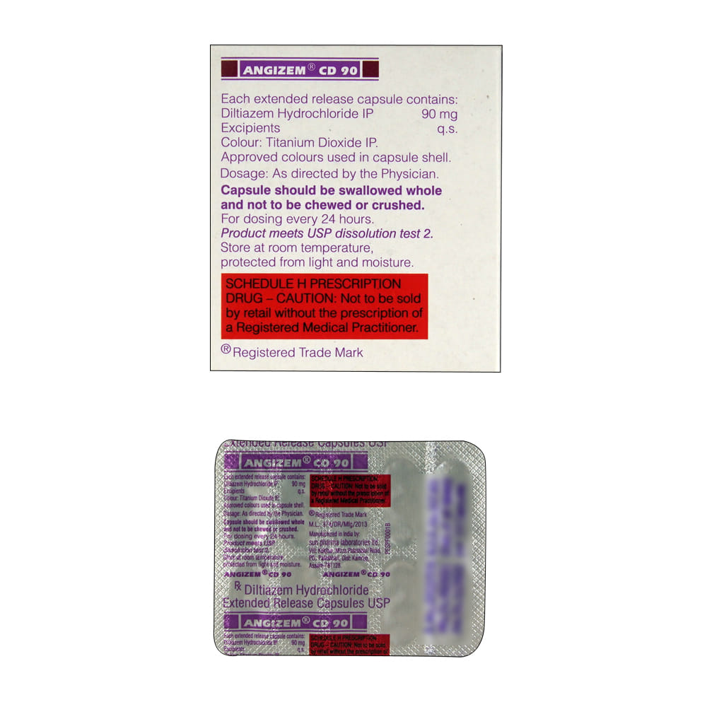 Buy Angizem-CD 90mg 10 Capsules Online at Best Prices | Wellness Forever