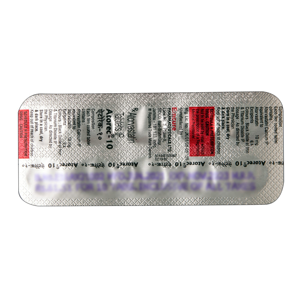 Buy Atorec 10mg 10 Tablets Online at Best Prices | Wellness Forever