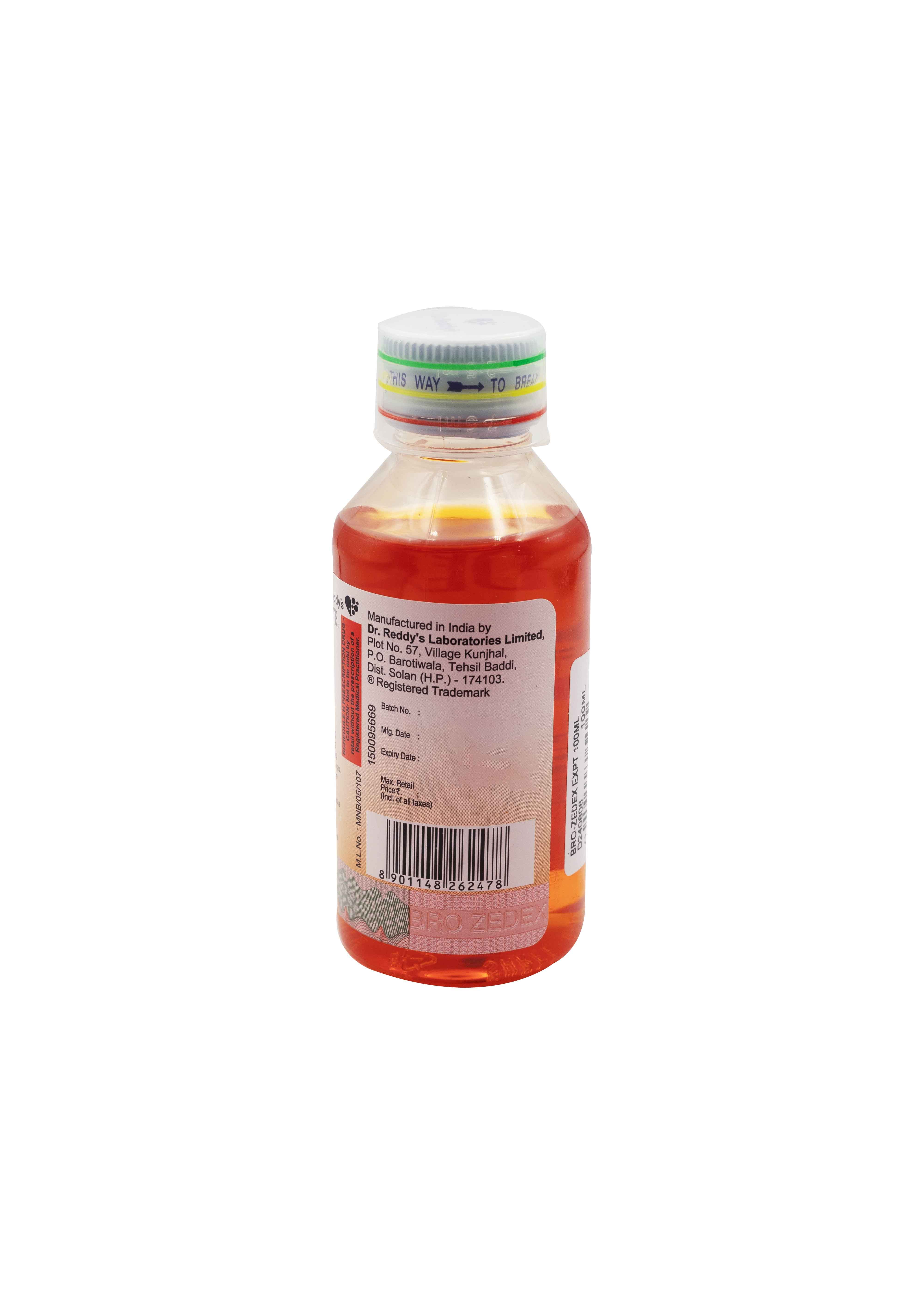 健康・医学 NNN Buy Bro-Zedex Expectorant 100 ml Online at Best Prices | Wellness