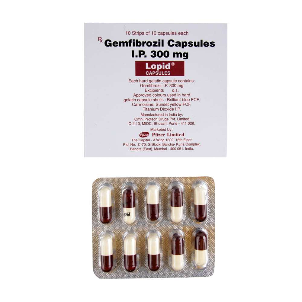 Buy Lopid 300mg 10 Capsules Online at Best Prices | Wellness Forever