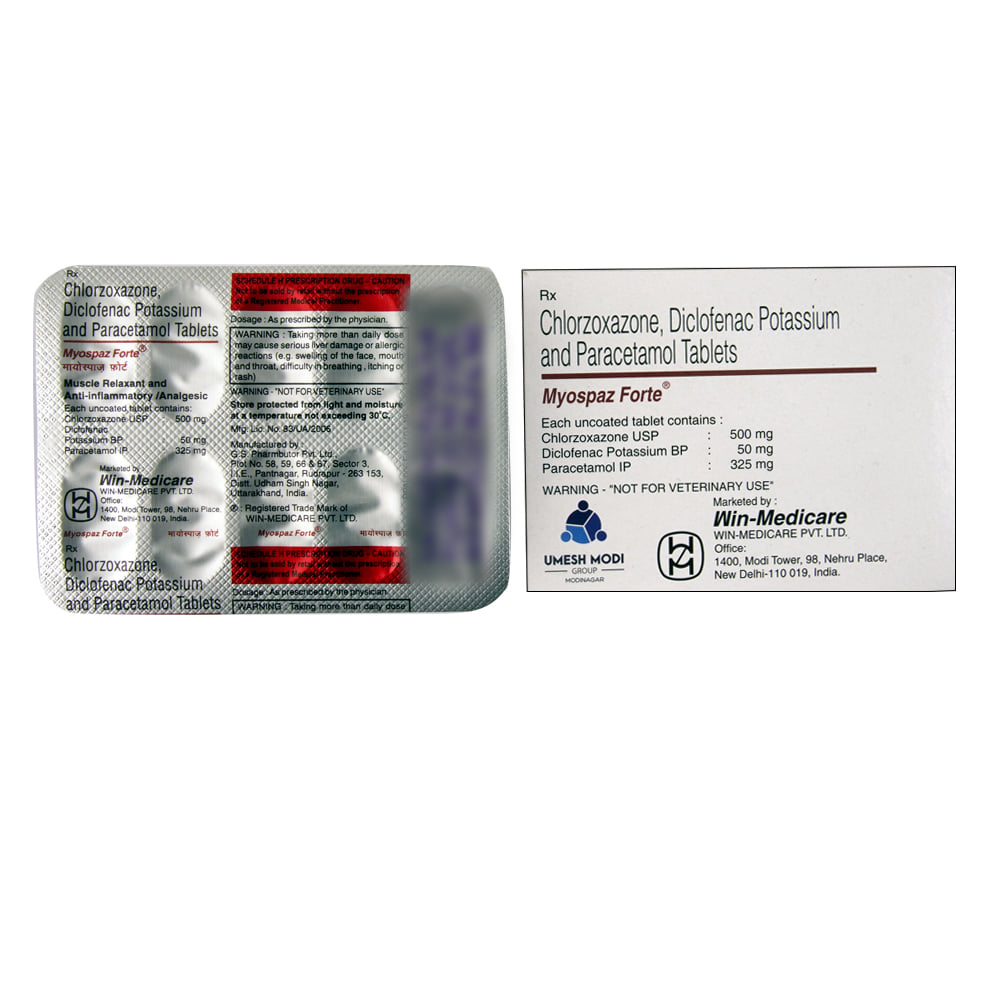 Buy Myospaz-Forte 10 Tablets Online at Best Prices | Wellness Forever