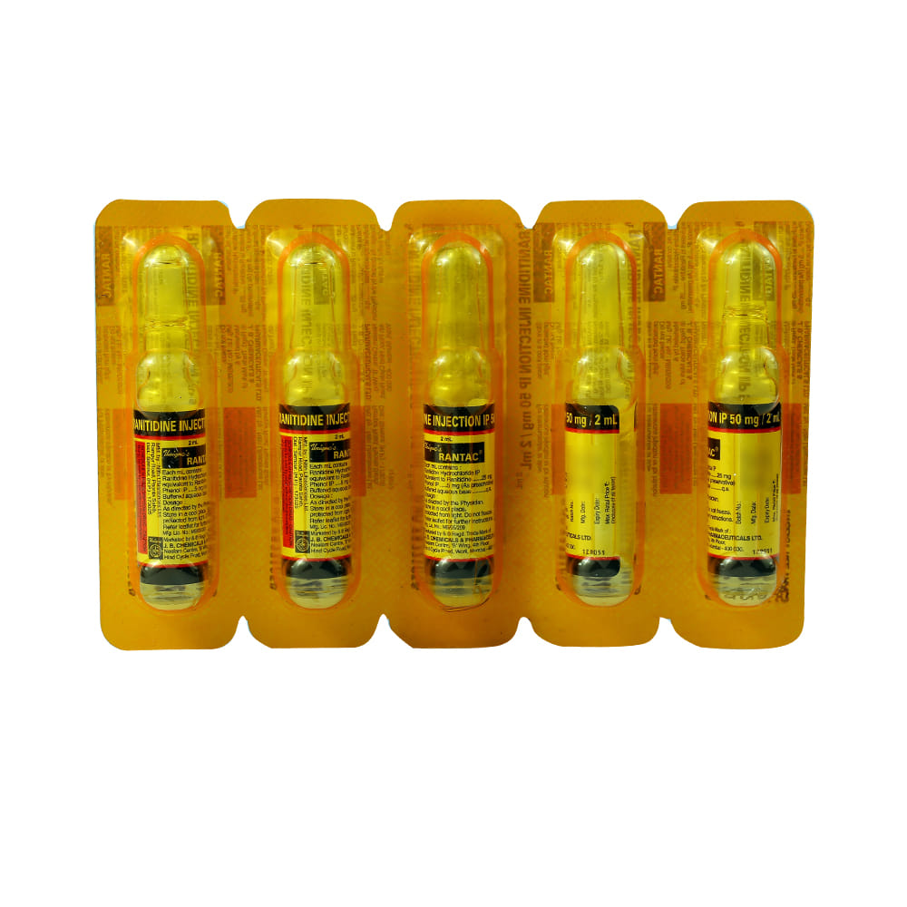 Buy Rantac Injection 2 ml Ampoule Online at Best Prices | Wellness Forever