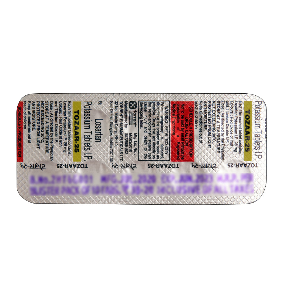 Buy Tozaar 25mg 10 Tablets Online at Best Prices | Wellness Forever