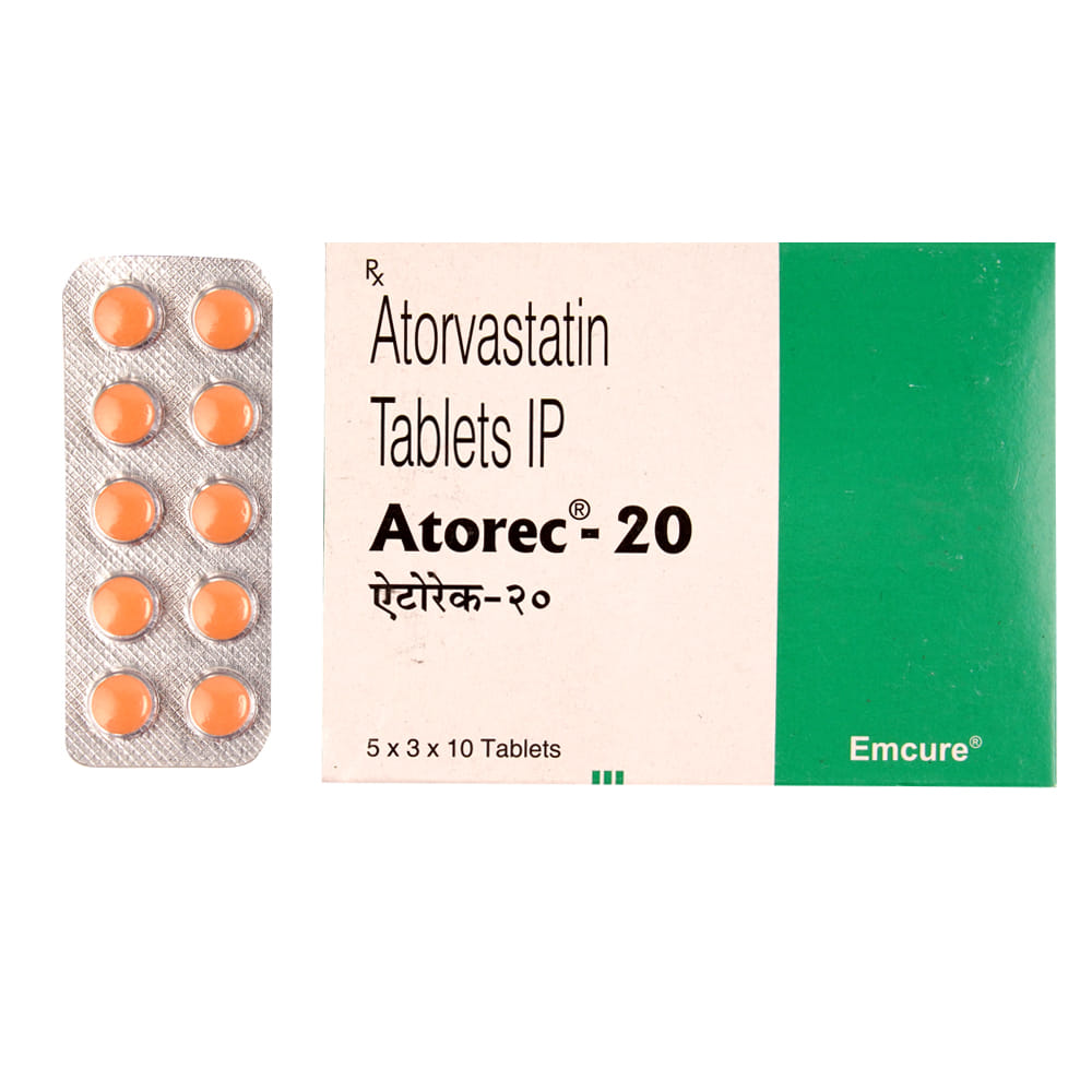 Buy Atorec 20mg 10 Tablets Online at Best Prices | Wellness Forever