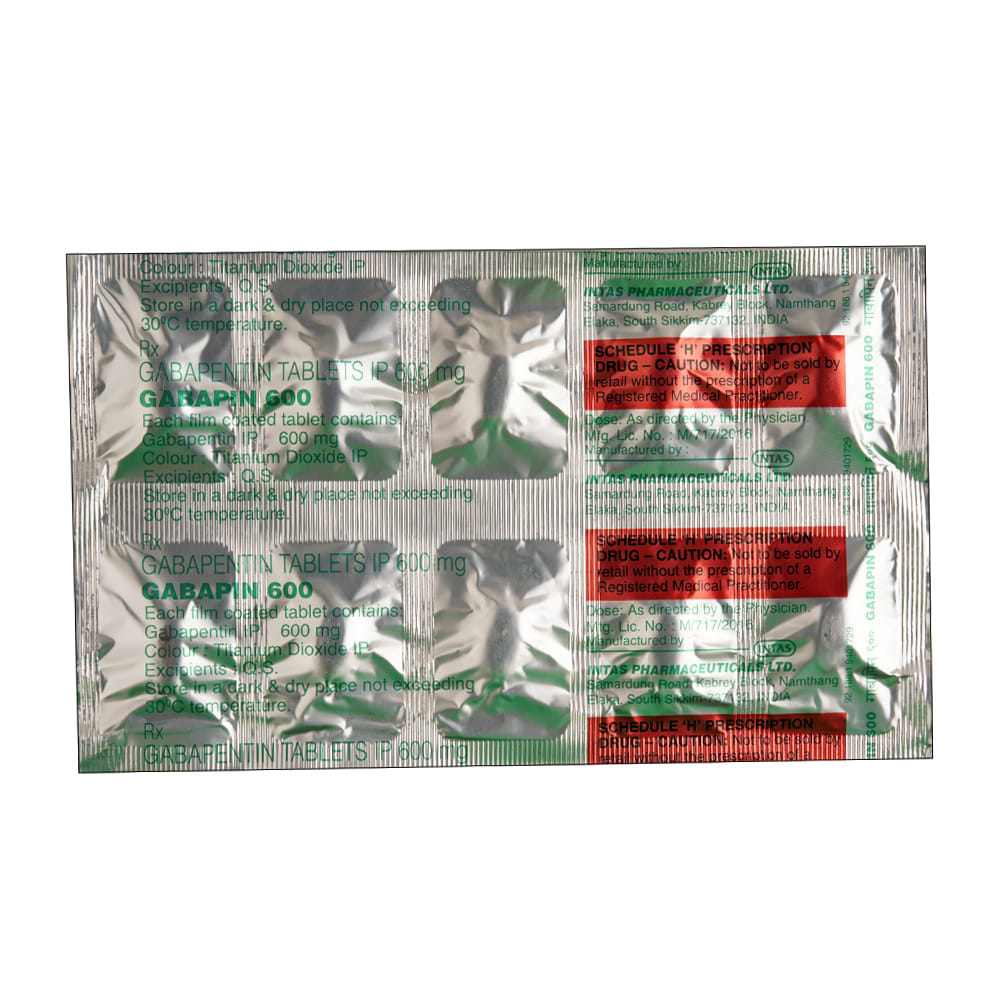 Buy Gabapin 600mg 10 Tablets Online at Best Prices | Wellness Forever