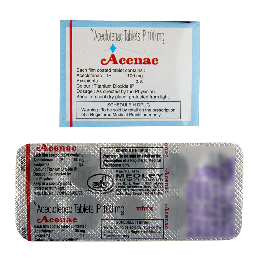 Buy Acenac 100mg 10 Tablets Online at Best Prices | Wellness Forever