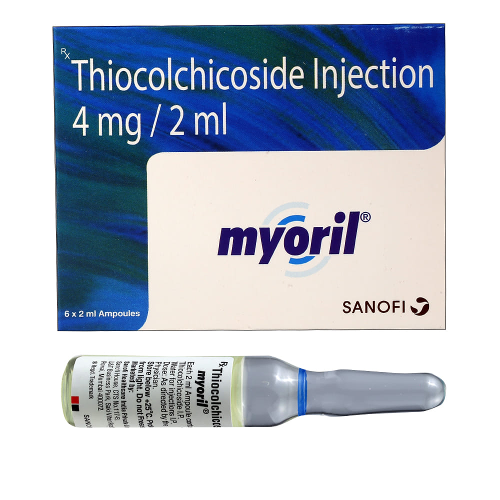 Buy Myoril 4mg Injection Ampoule 2 ml Online at Best Prices | Wellness ...