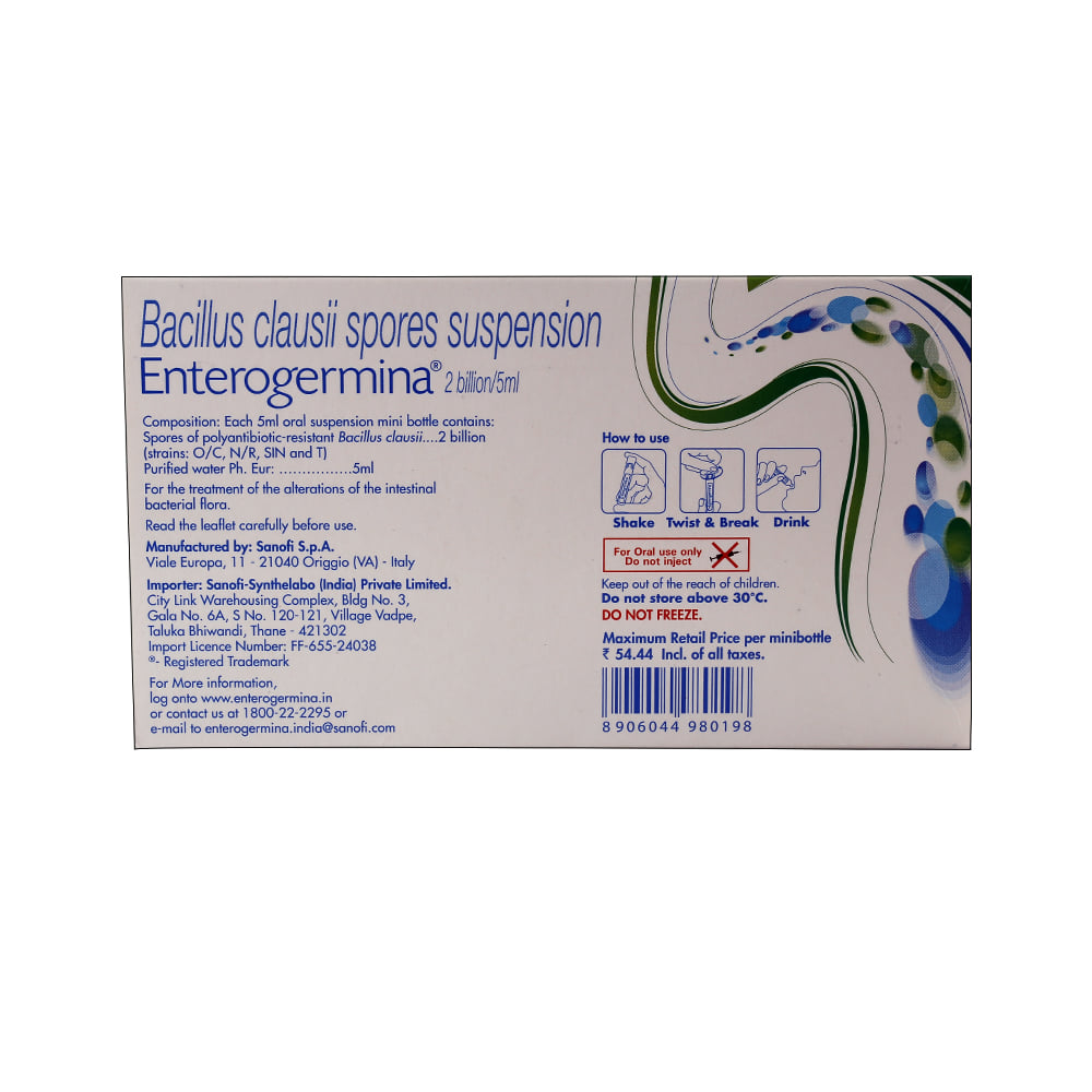 Buy Enterogermina Oral Solution 5 ml Online at Best Prices | Wellness ...