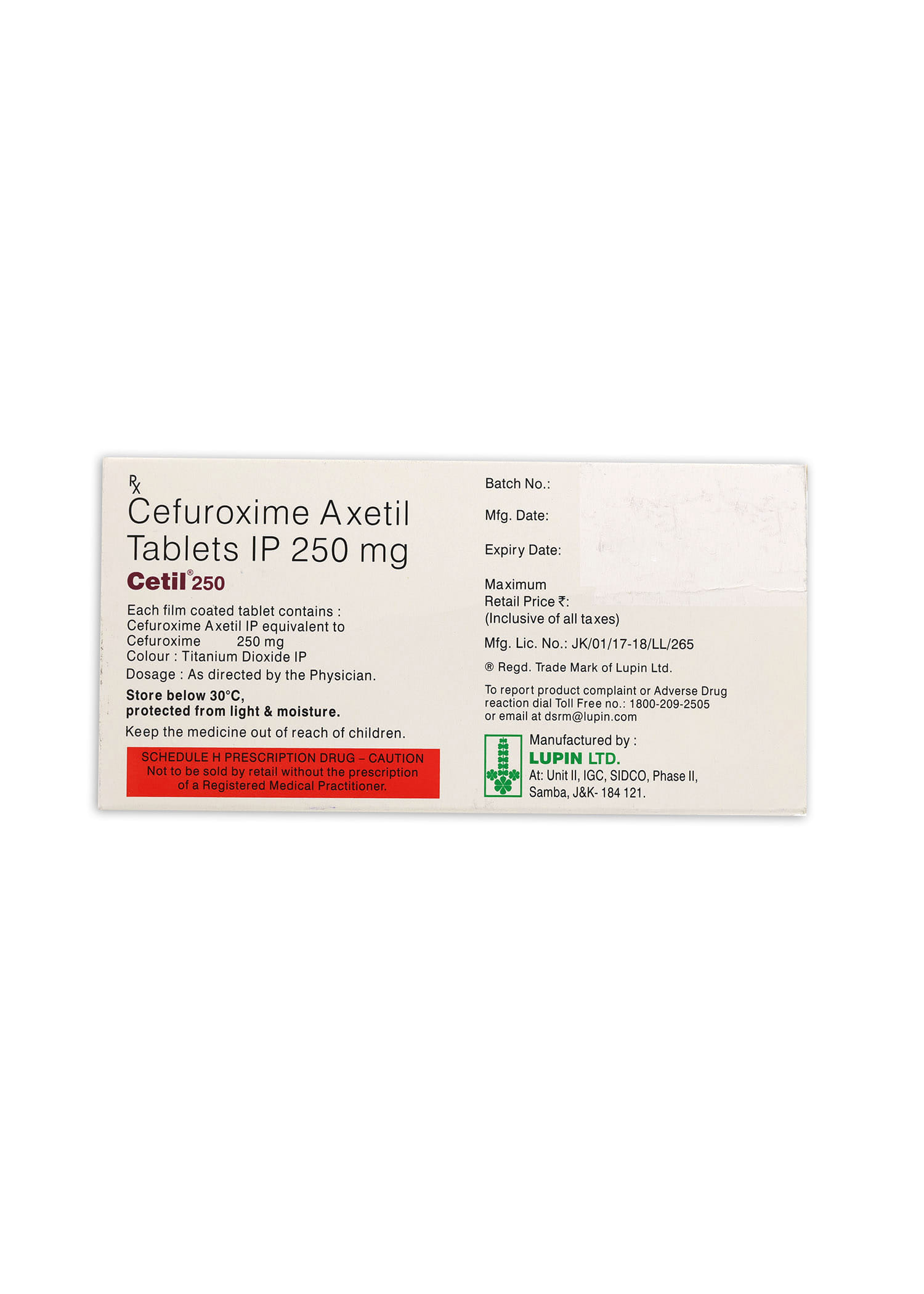 Buy Cetil 250mg 10 Tablets Online at Best Prices | Wellness Forever