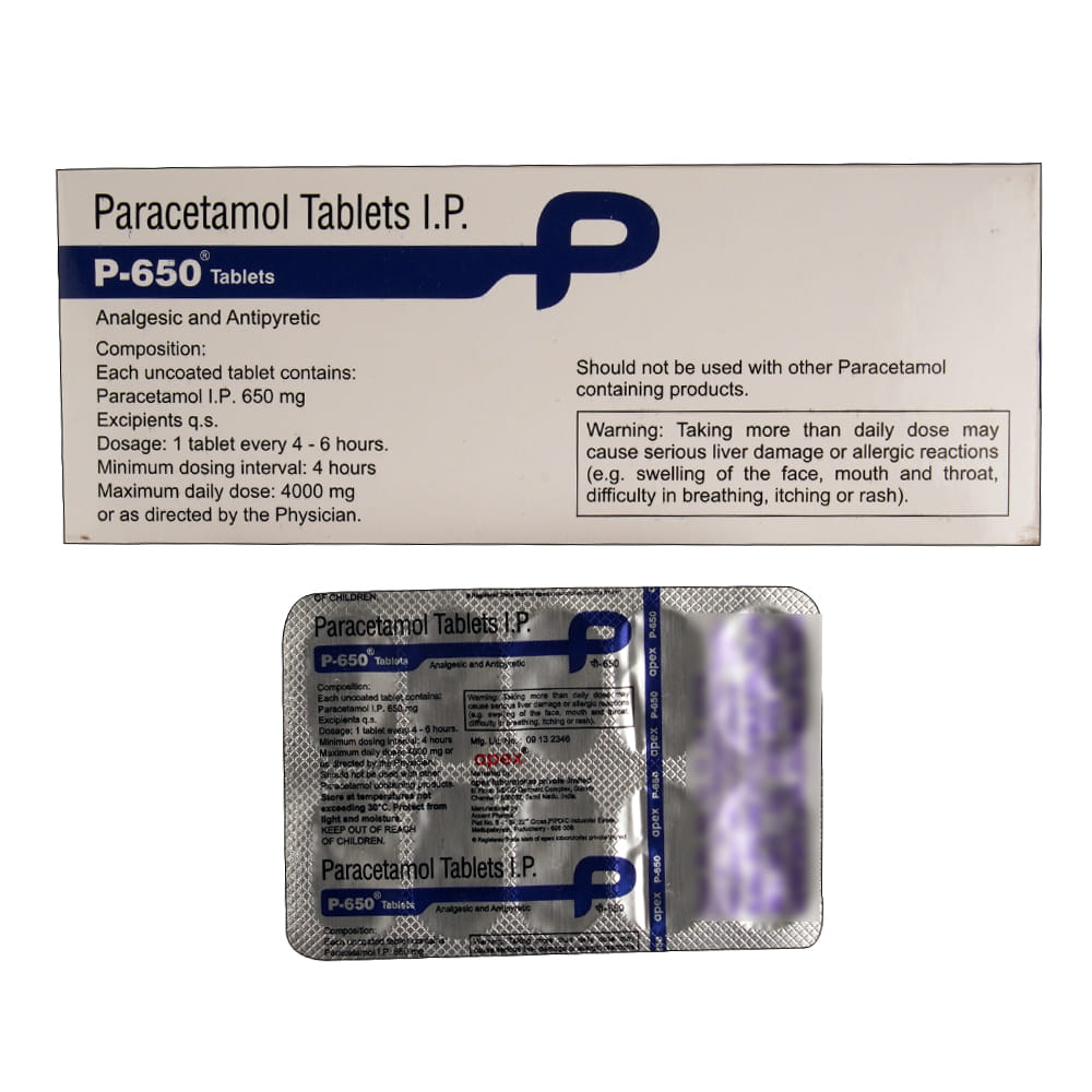 Buy P-650mg 10 Tablets Online at Best Prices | Wellness Forever
