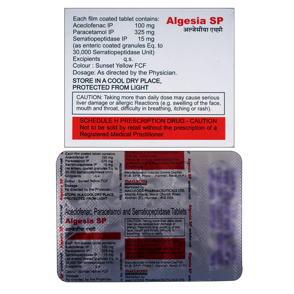 Buy Algesia-SP 10 Tablets Online at Best Prices | Wellness Forever