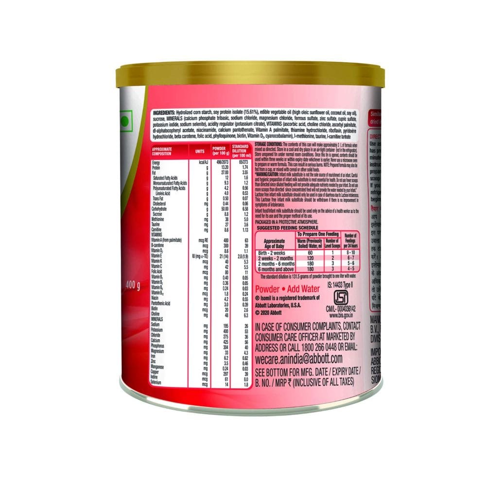 Buy Abbott Similac Isomil Soy Infant Formula Powder Tin 400g Online at ...