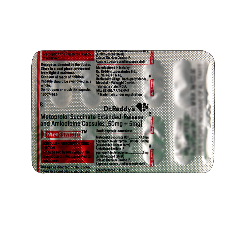 Buy Met-Stamlo 50mg 10 Capsules Online at Best Prices | Wellness Forever