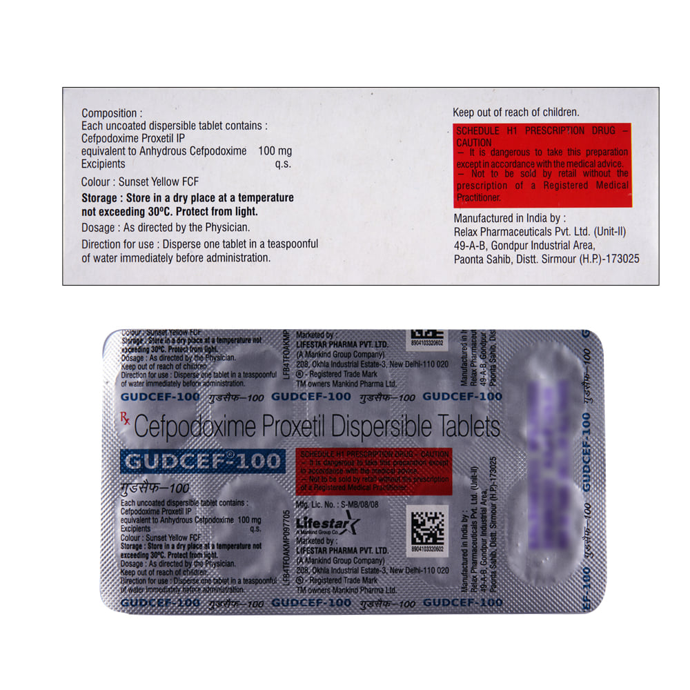 Buy Gudcef 100mg 10 Tablets Online at Best Prices | Wellness Forever