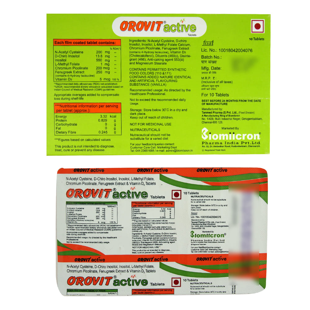 Buy Orovit-Active 10 Tablets Online at Best Prices | Wellness Forever