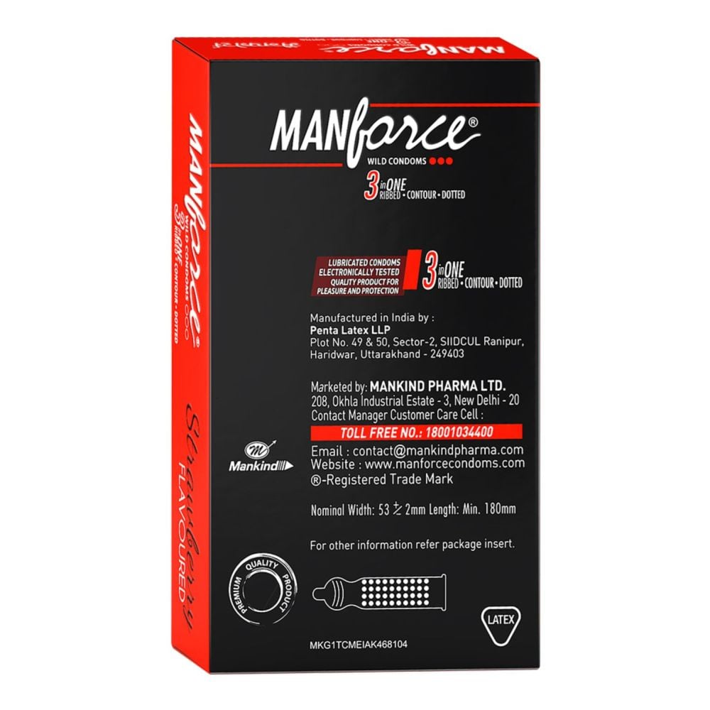 Manforce Buy Manforce Strawberry Flavoured Condoms 10 Pieces Online at Best ...