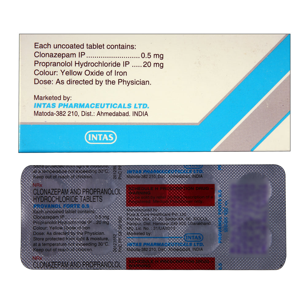Buy Provanol-Forte 0.5mg 10 Tablets Online at Best Prices | Wellness ...