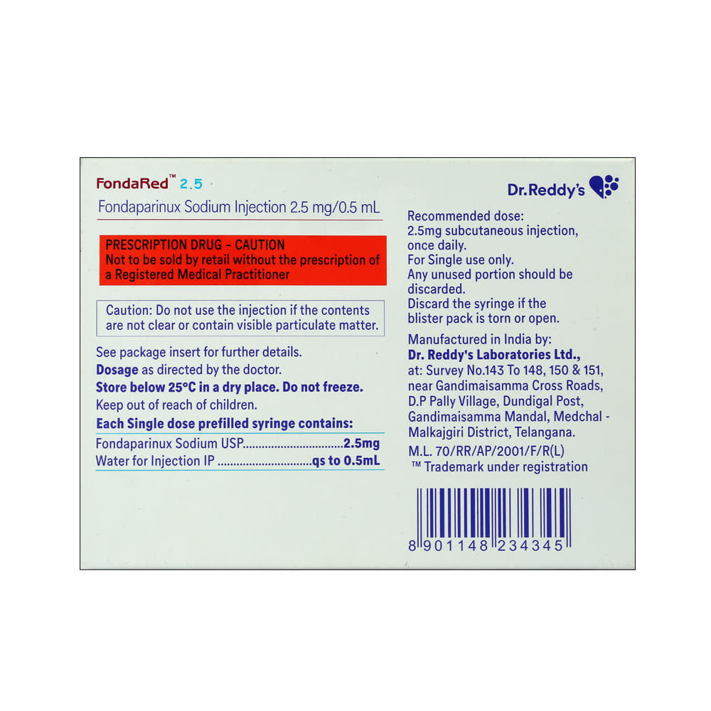 Buy Fondared 2.5mg Injection Vial Online at Best Prices | Wellness Forever