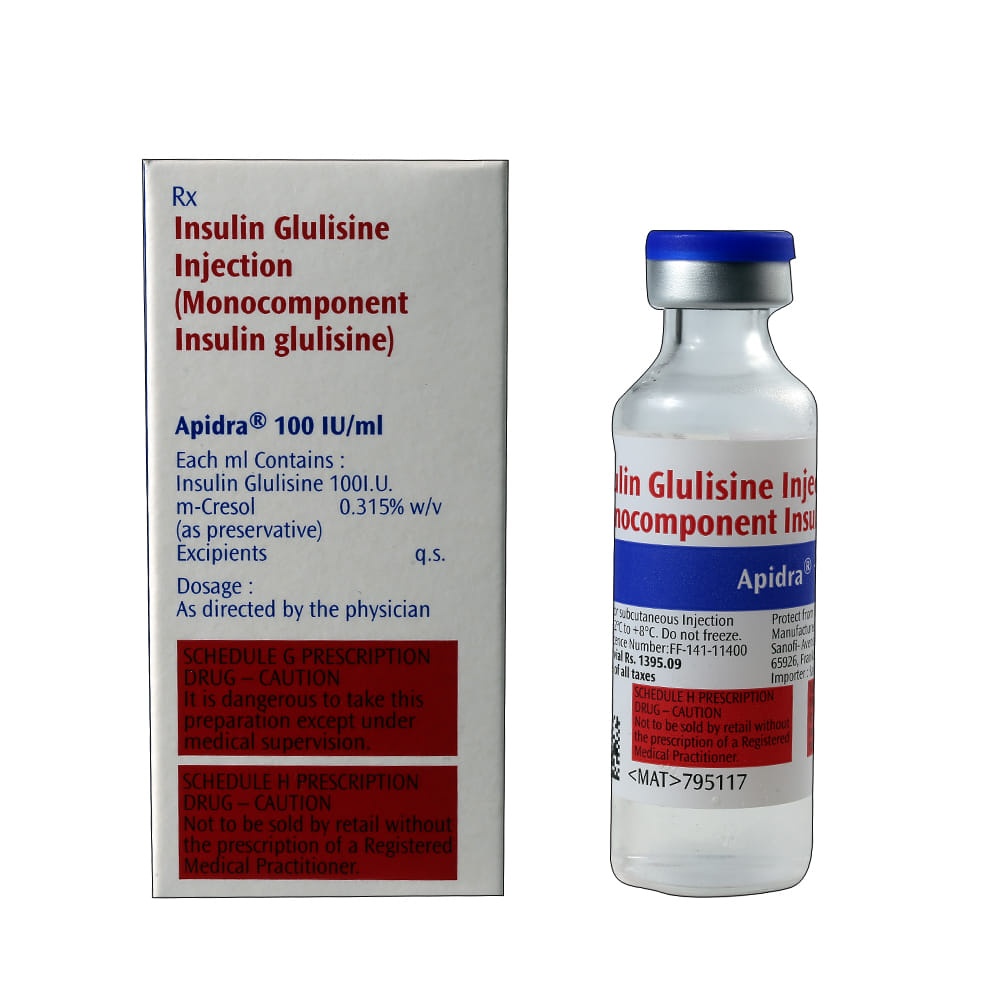Buy Apidra 100Iu Injection 10 Ml Vial Online at Best Prices | Wellness ...