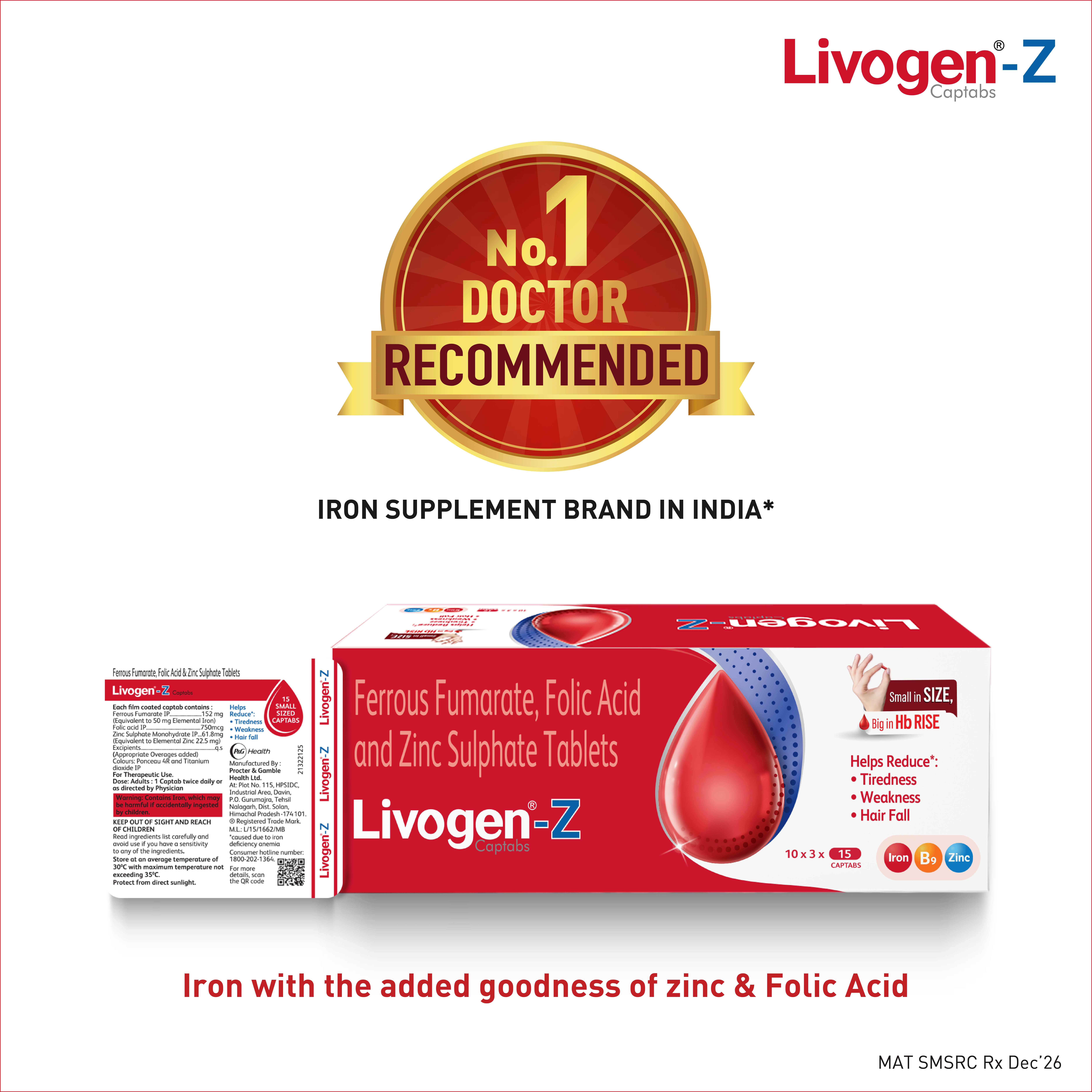 Buy Livogen Z( 15 Tablets)| Management of Iron Deficiency Anemia ...