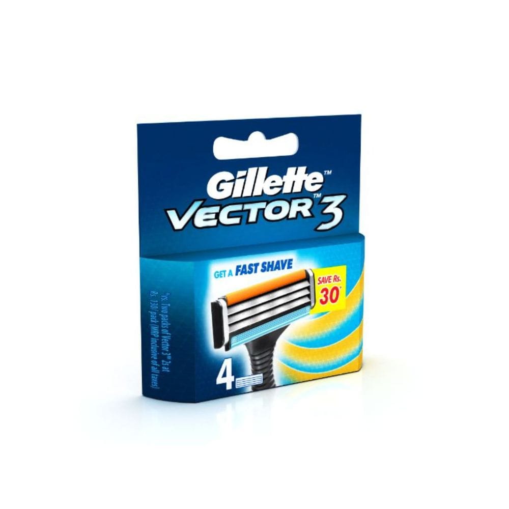 Buy Gillette Shaving Blade Vector3 4 Pieces Online at Best Prices ...