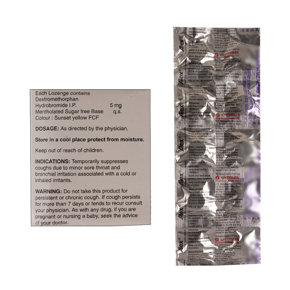 Buy Alex Sugar Free Lozenge 10 Tablets Online at Best Prices | Wellness ...