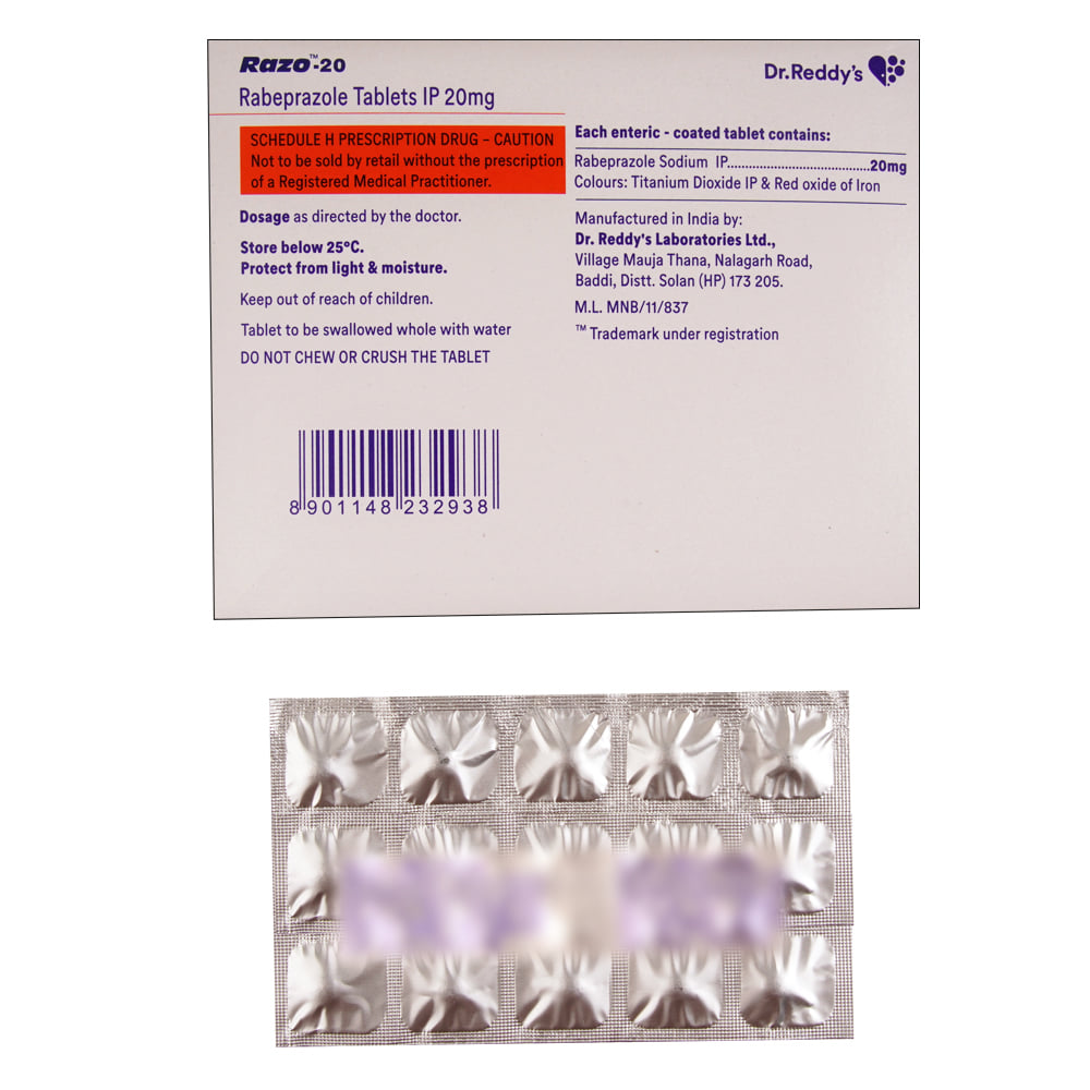 Buy Razo 20mg 15 Tablets Online at Best Prices | Wellness Forever