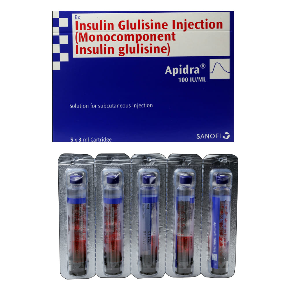 Buy Apidra 100IU Cartridge 5x3 ml Online at Best Prices | Wellness Forever