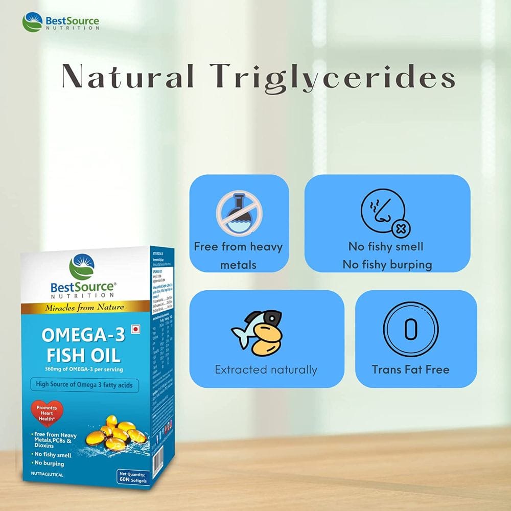 Buy BestSource Nutrition Omega 3 Fish Oil Capsules, 60 capsules Online ...