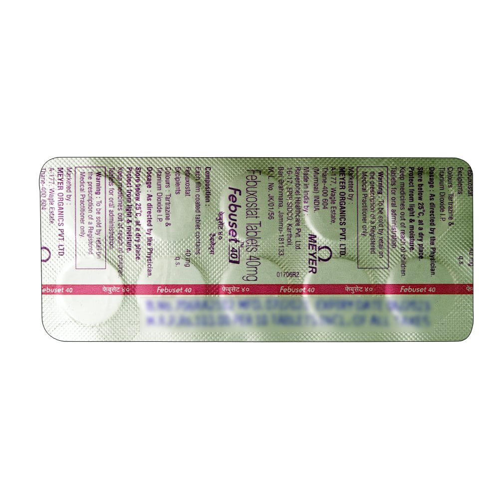 Buy Febuset 40mg 10 Tablets Online at Best Prices | Wellness Forever