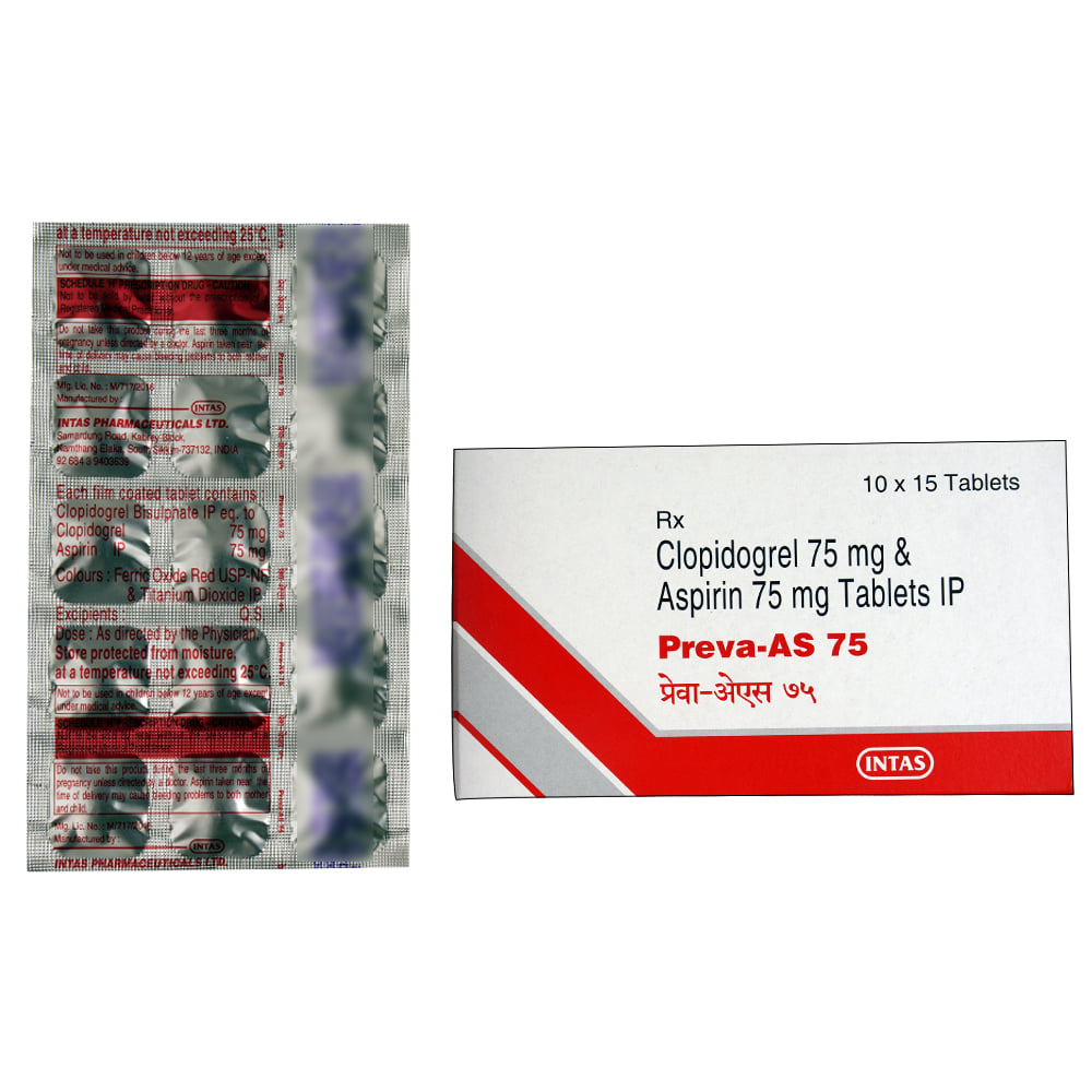 Preva M Buy Preva-AS 75mg 15 Tablets Online at Best Prices | Wellness Forever