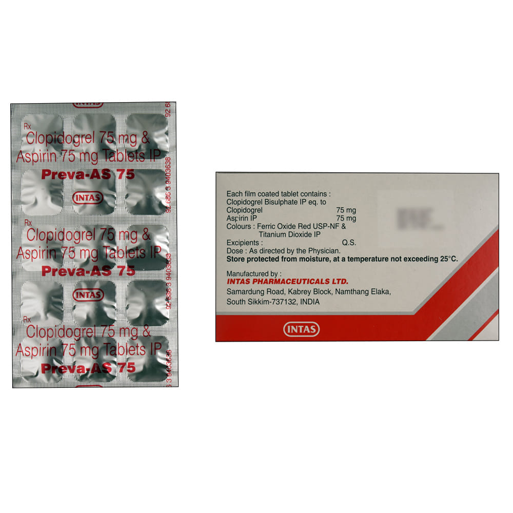 Preva Block Buy Preva-AS 75mg 15 Tablets Online at Best Prices | Wellness Forever