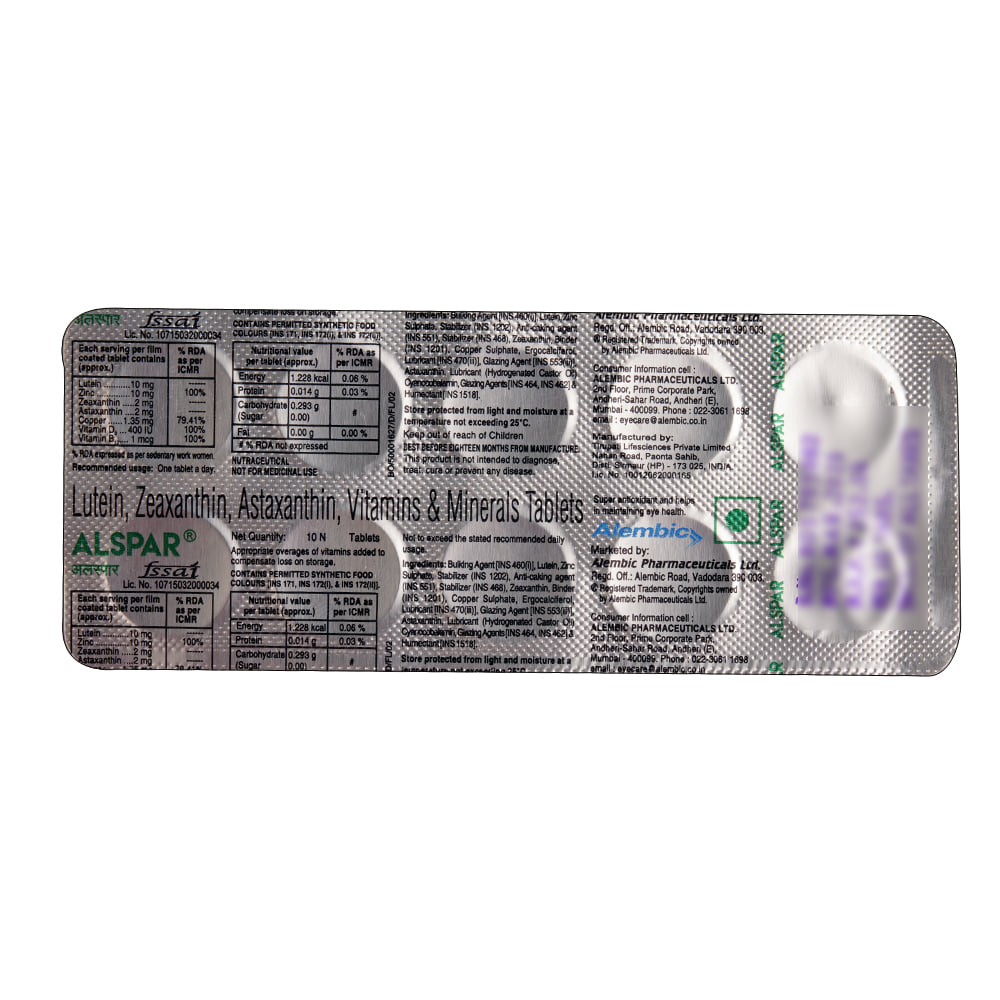 Buy Alspar 10 Tablets Online at Best Prices | Wellness Forever