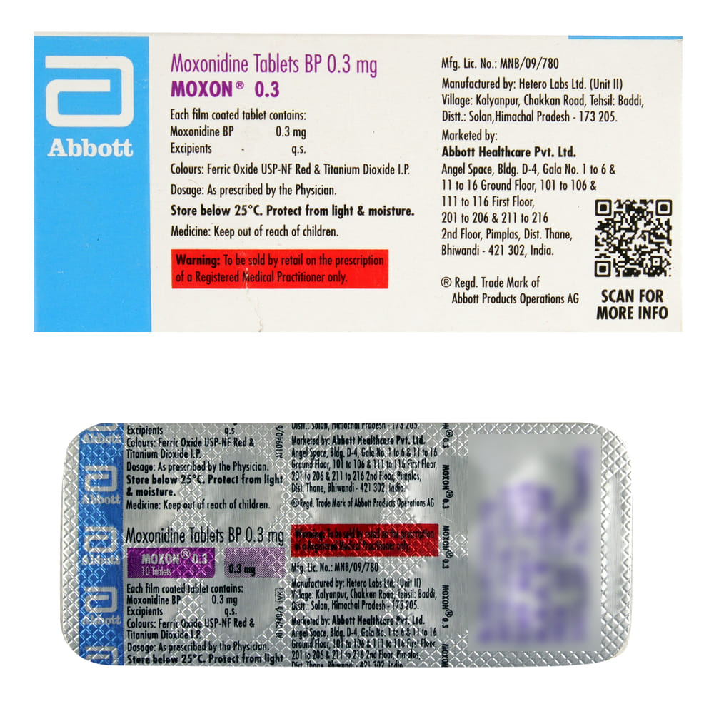 Buy Moxon 0.3mg 10 Tablets Online at Best Prices | Wellness Forever