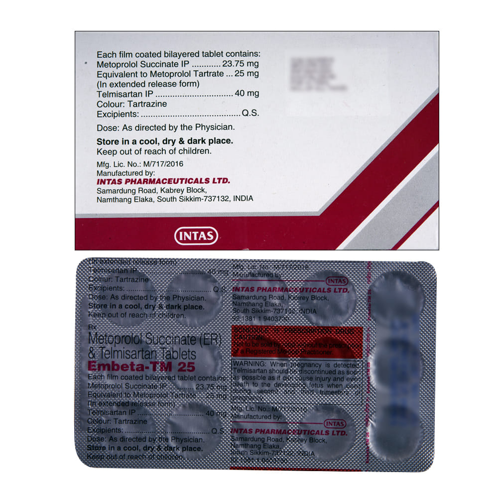 Buy Embeta-TM 25mg 15 Tablets Online at Best Prices | Wellness Forever