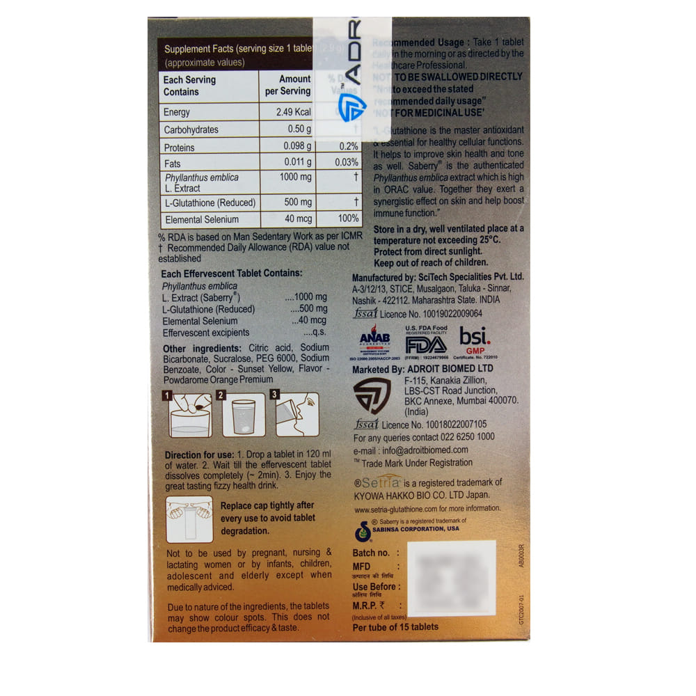 Buy Glutone-C 15 Tablets Online at Best Prices | Wellness Forever