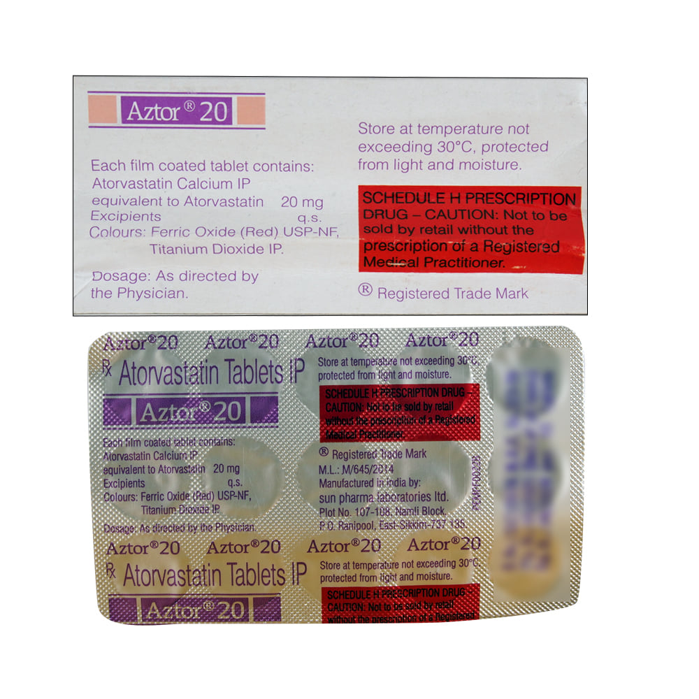 Buy Aztor 20mg 15 Tablets Online at Best Prices | Wellness Forever