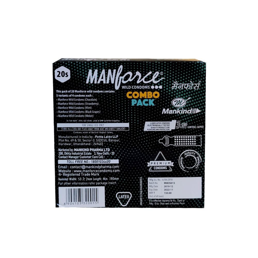 Manforce Buy Manforce Multi Flavoured Condoms Combo Pack, 20 Pieces Online at ...