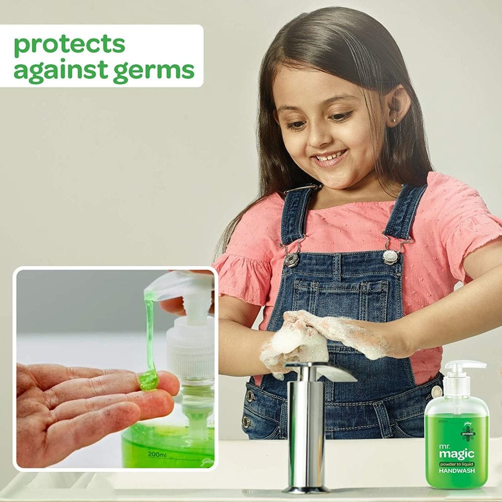 Mr. Magic Powder Buy Godrej Protekt Mr. Magic Powder to Liquid Handwash 9g Refill, 200 ...
