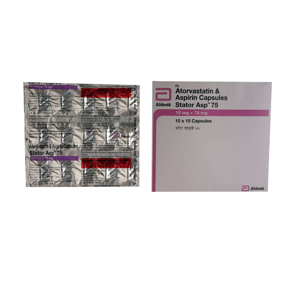 Stator Asp Buy Stator-ASP 150mg 15 Capsules Online at Best Prices | Wellness Forever