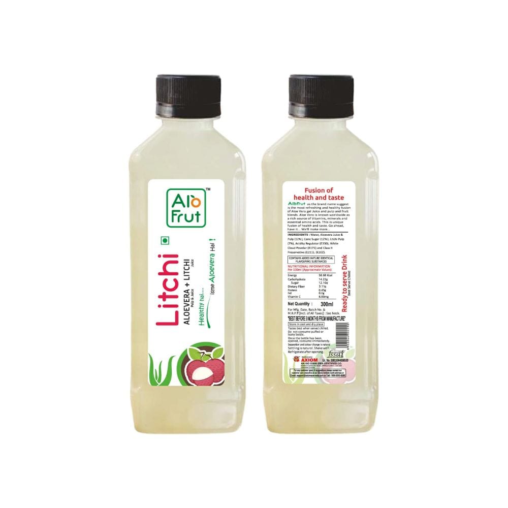 Buy Alo Frut Litchi Juice With Aloe Vera 300ml Online at Best Prices |  Wellness Forever