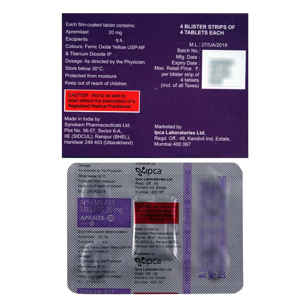 Buy Apraize 20mg 4 Tablets Online at Best Prices | Wellness Forever