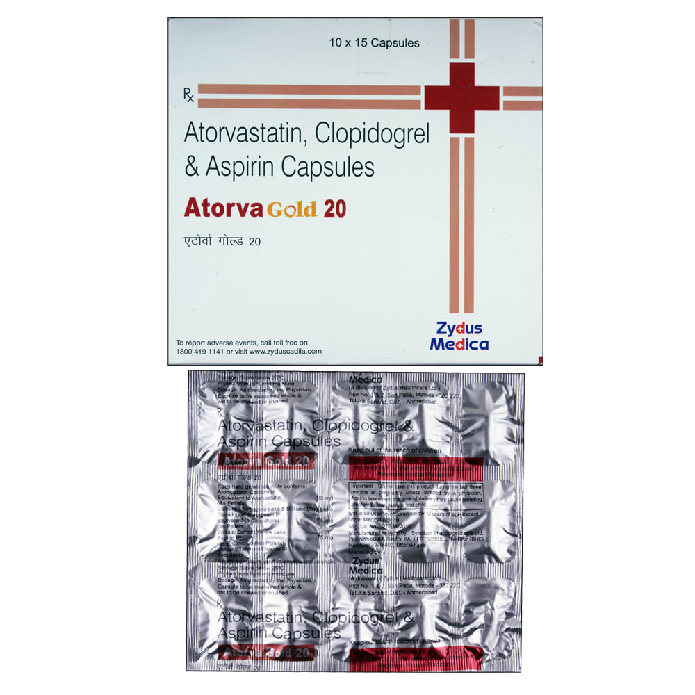 Buy Atorva Gold 20mg 15 Capsules Online at Best Prices | Wellness Forever