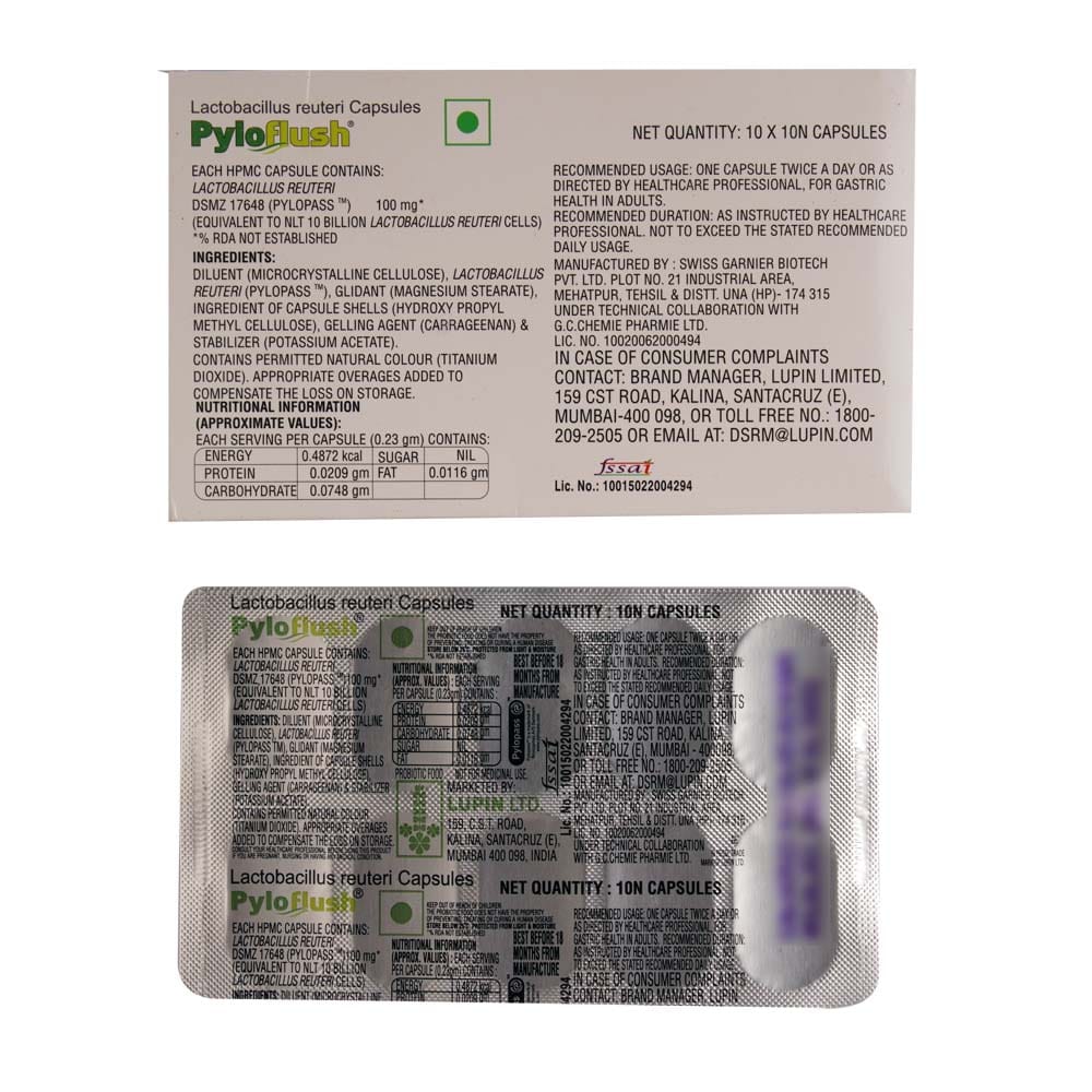 Buy Pyloflush 10 Capsules Online at Best Prices | Wellness Forever