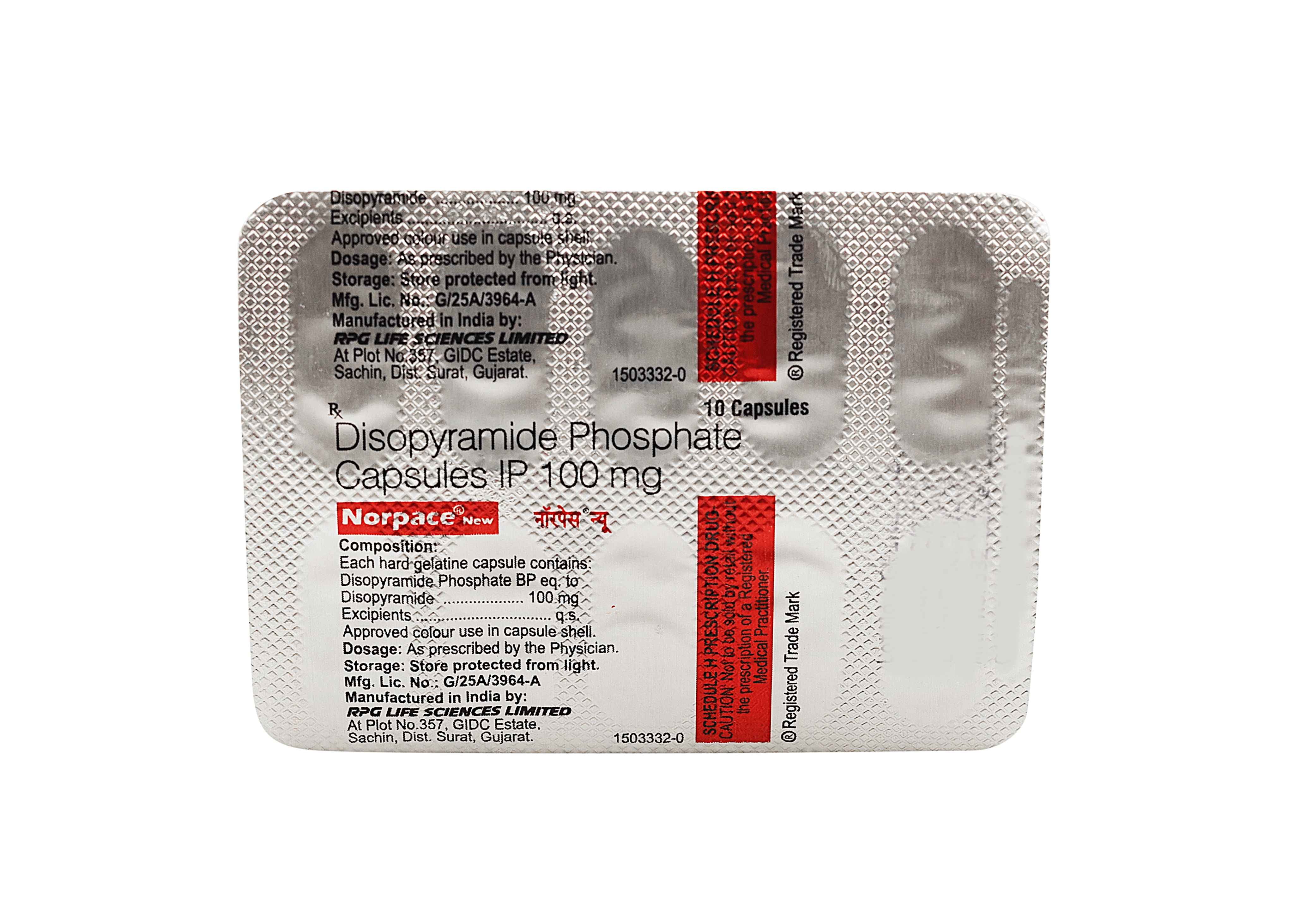 Buy Norpace-New 100mg 10 Capsules Online at Best Prices | Wellness Forever