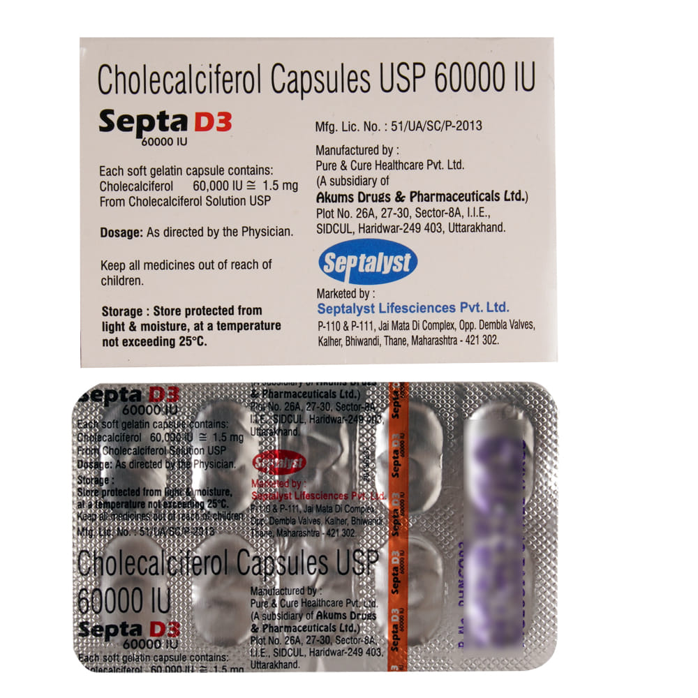 Buy Septa-D3 8 Capsules Online at Best Prices | Wellness Forever