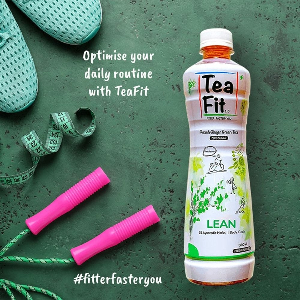 Buy Teafit Lean, Peach Ginger Green Tea, 300 ml Online at Best
