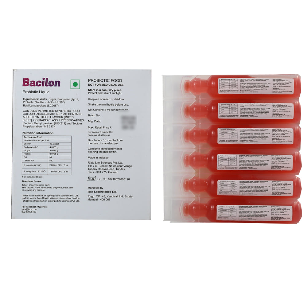 Buy Bacilon Probiotic Liquid 6x5 ml Online at Best Prices | Wellness ...