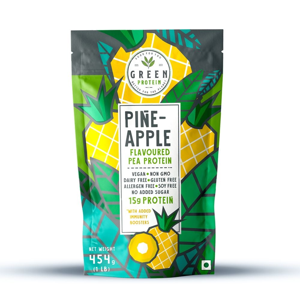 Green Protien Powder Buy Green Protein Vegan Plant Protein Powder Pineapple Flavor, 454 g ...