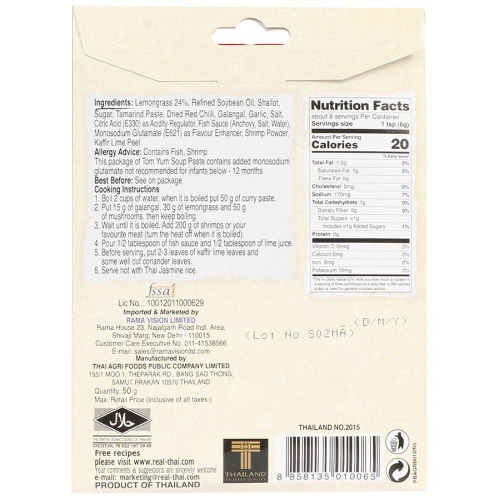 Buy Real Thai Tom Yum Paste, 50 g Online at Best Prices | Wellness Forever